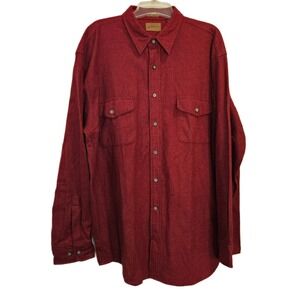 St. John's Bay Men's XL Red Chamois Button Down Shirt Vintage